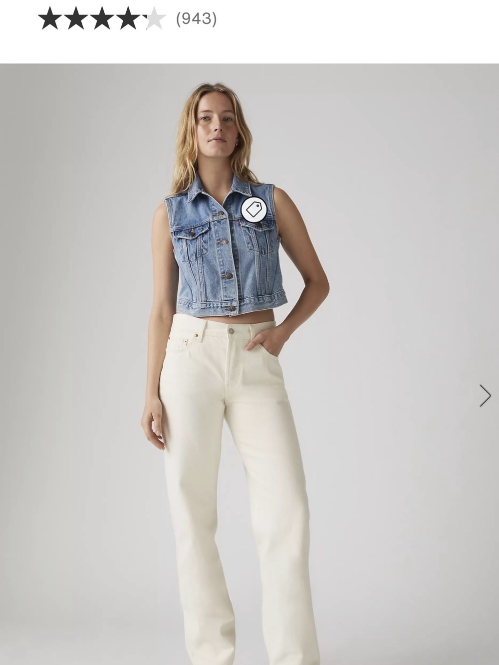Levi's Cream Straight Leg High-Rise Jeans